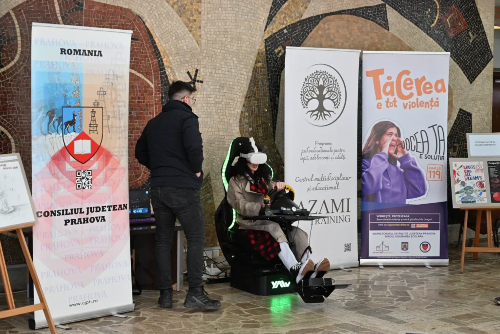 tineri testand realitatea virtuala